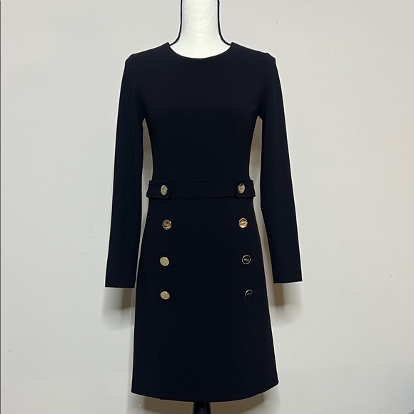Dkny Dresses & Skirts - ☕️🖤🎬DKNY Elegant Black Dress with Gold Accents
